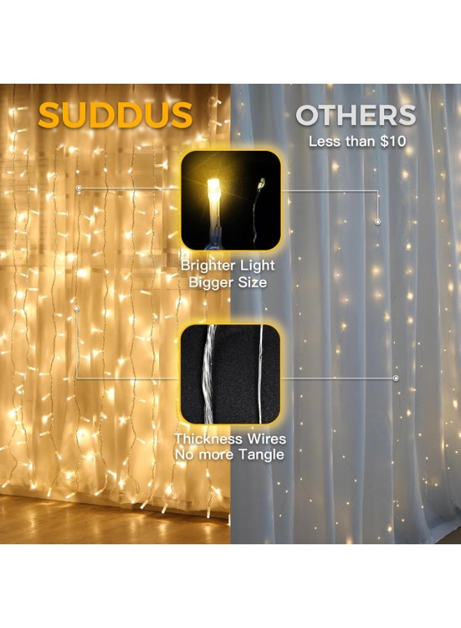 Curtain Lights for Bedroom, 200 Led Hanging String Lights Outdoor, Fairy Curtain Lights Indoor for Christmas, Dorm, Wall, Backdrop, Window, Wedding, Party, Brithday Decor, Warm White - Image 2