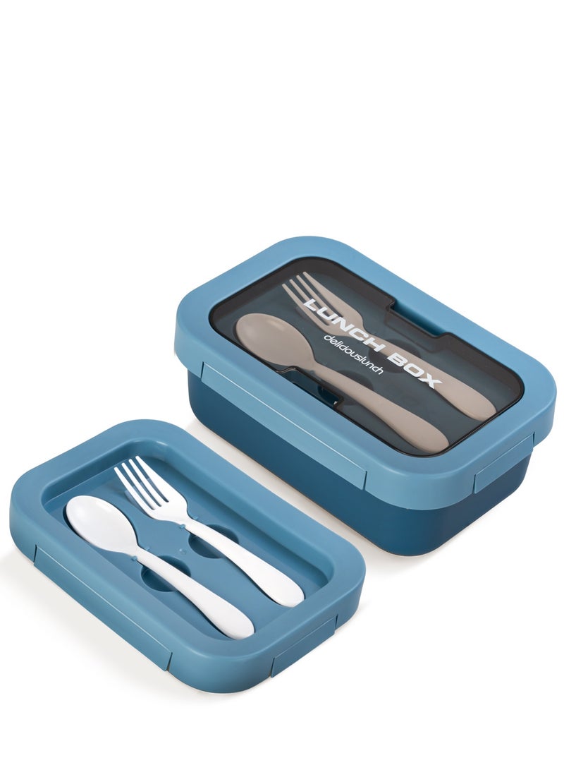 BAYBEE Kids Lunch Box – BPA-Free Leakproof Bento Box with Compartments, Microwave Safe & Durable – Ideal for School, Travel & Daycare (Blue) - Image 1