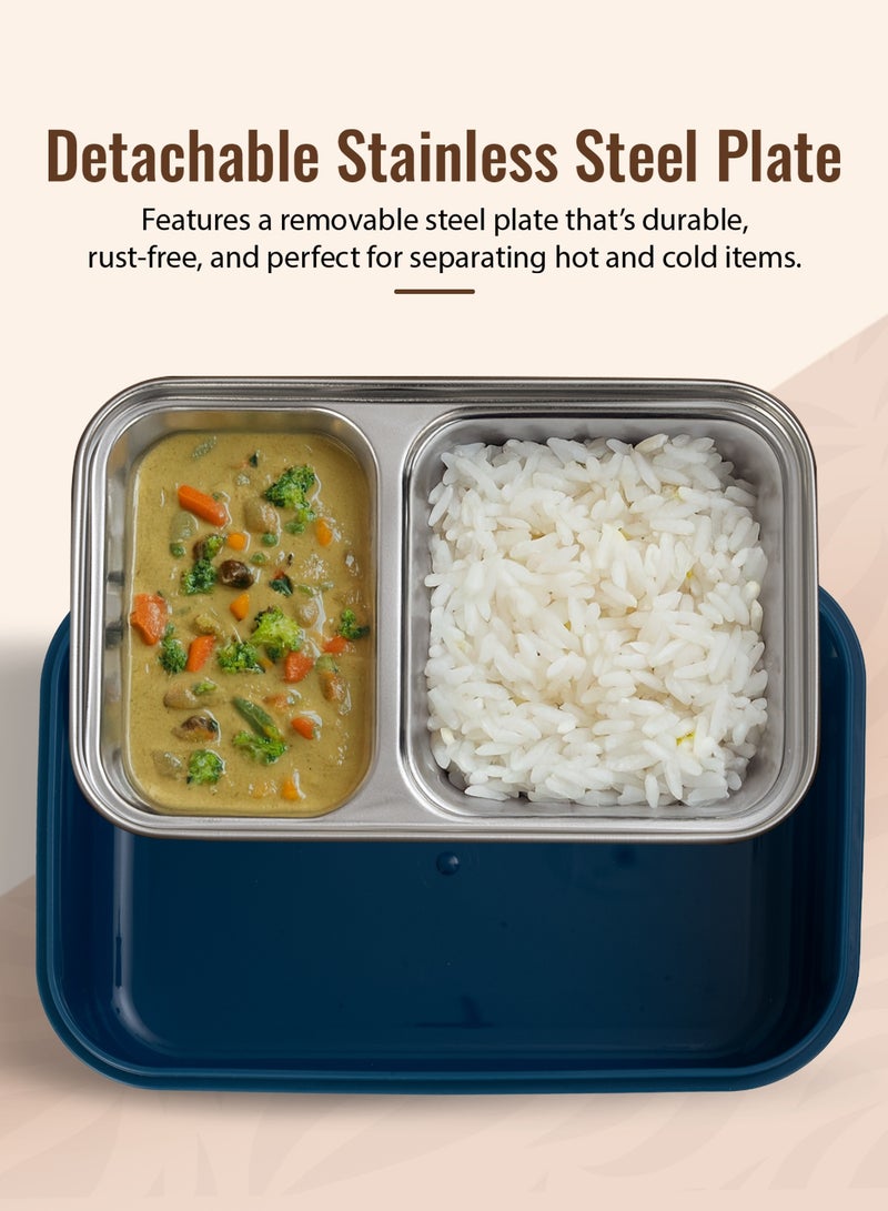 BAYBEE Kids Lunch Box – BPA-Free Leakproof Bento Box with Compartments, Microwave Safe & Durable – Ideal for School, Travel & Daycare (Blue) - Image 5