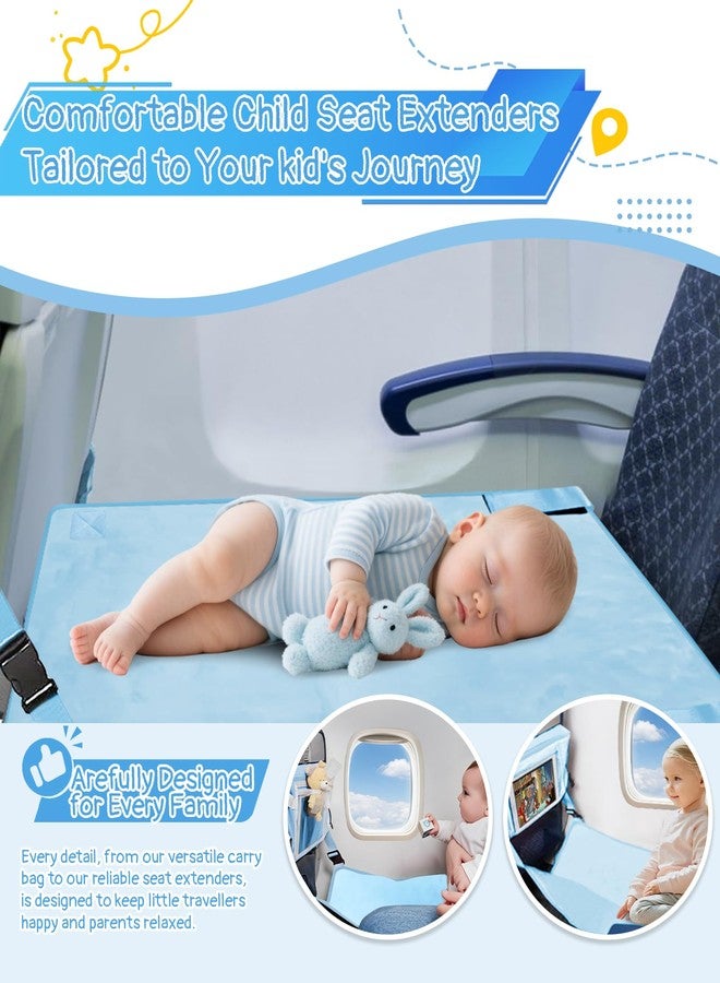 Ravasen Toddler Airplane Bed, Toddler Travel Bed Airplane Seat Extender for Kids, Plane Tray Cover with Built-in Holder, Baby Travel Essentials for Flying, Portable Plane Footrest for Kids Blue - Image 4