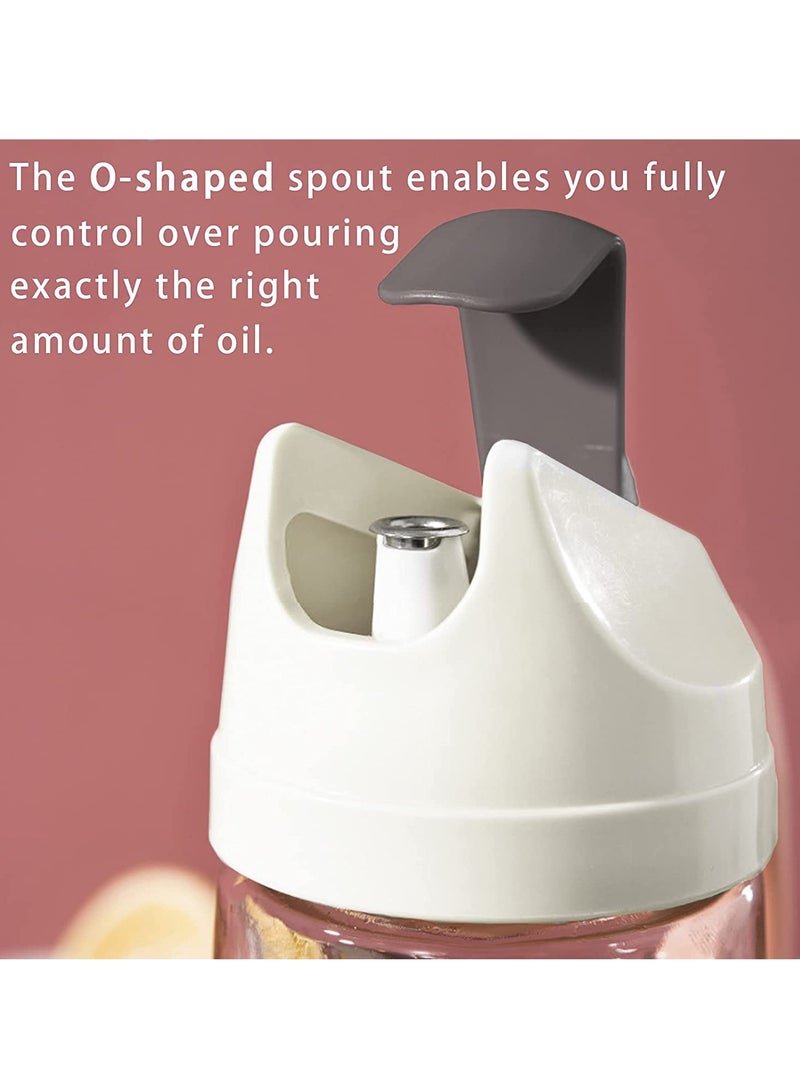 SYOSI Oil Dispenser, Auto Flip Olive Oil Glass Bottle, 22 Oz Leakproof Condiment Container with Automatic Cap and Stopper, Drip Free  Spill Free Spout, Non Slip - Image 2