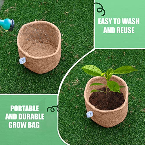 Oriley Grow Bag Heavy Duty Geo Fabric Plant Pot Lightweight Bags Ideal for Gardening Balcony Terrace (Beige, Round, 500 GSM 4 x 4 inch Pack of 10) - Image 5