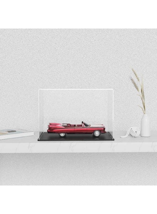 SVENJBB Acrylic Display Case, 10x5x5 Inch Acrylic Boxes for 1:24 Model Cars, Clear Display Cases with Matte Black Base and Lid - Image 3