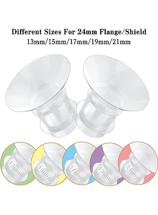 Hugifts 3 Pcs Flange Inserts Set 17mm 19mm 21mm, Breast Pump Reducer Insert Replacement Parts, Compatible with Momcozy, Medela, Spectra, TSRETE Wearable Breast Pumps - Image 1