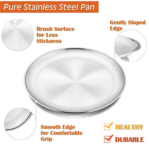 P&P CHEF Pizza Pan Bakeware for Home Kitchen, Stainless Steel Pizza Tray for Baking Pizza, Healthy & Reusable & Easy Clean, Oven & Freezer Safe, 12 Inch & Silver - Image 3