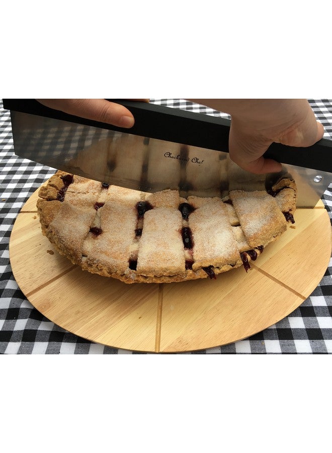 Checkered Chef Checkered Chef Premium Pizza Cutter and Cutting Board Set - Rocker Pizza Cutter and 13.5 Inch Round Wooden Pizza Board - Outdoor Pizza Oven Accessories  - Image 4