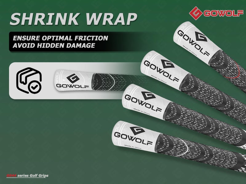 Gowolf Cross Corded Rubber Golf Grips 13 Pack, Back Rib Improved Control Multi-compound Hybrid Golf Club Grips, with Free 15 Tapes (Red+White, Midsize) - Image 5