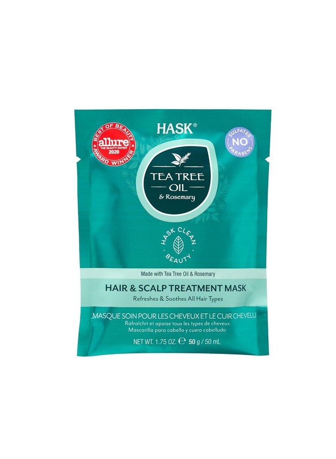 هاسك قناع علاجي مضاد للقشرة بزيت شجرة الشاي وإكليل الجبل 50 مل | يهدئ فروة الرأس الجافة والحكة | خالٍ من الجلوتين والكبريتات والبارابين - Image 1