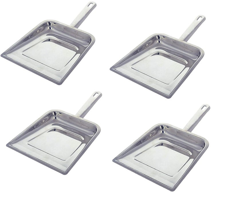 CR18 COLLECTION Dustpan for Home Cleaning Floor Brooming Dustpan Small Handel Stainless Steel Pack of 4 - Image 1