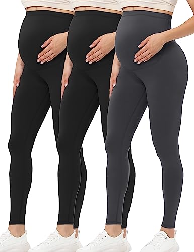 Buttergene Women's Maternity Leggings over the Belly Maternity Yoga Pants Workout Pregnancy Leggings - Image 1