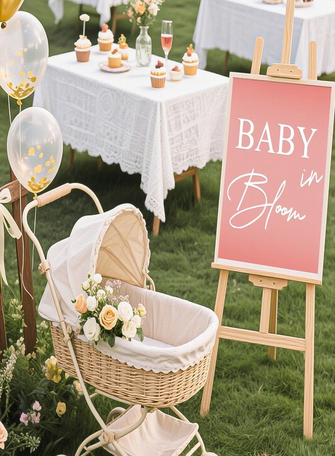 LACEVINE Baby in Bloom Decal Sign Baby Shower Arch Sticker Gender Reveal Party Backdrop Decal Sign Ideal for Arch Backdrop Wall or Any Smooth Surface Decorations (White) - Image 4