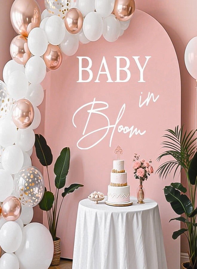 LACEVINE Baby in Bloom Decal Sign Baby Shower Arch Sticker Gender Reveal Party Backdrop Decal Sign Ideal for Arch Backdrop Wall or Any Smooth Surface Decorations (White) - Image 1