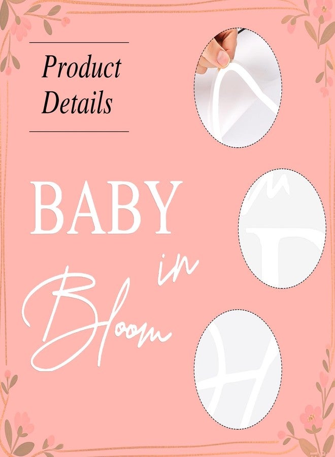 LACEVINE Baby in Bloom Decal Sign Baby Shower Arch Sticker Gender Reveal Party Backdrop Decal Sign Ideal for Arch Backdrop Wall or Any Smooth Surface Decorations (White) - Image 5