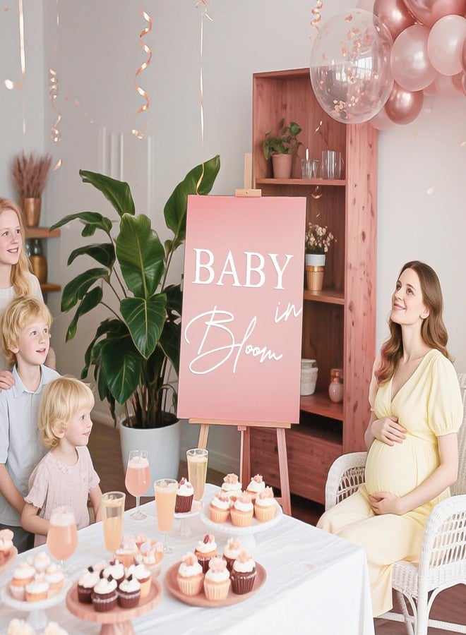 LACEVINE Baby in Bloom Decal Sign Baby Shower Arch Sticker Gender Reveal Party Backdrop Decal Sign Ideal for Arch Backdrop Wall or Any Smooth Surface Decorations (White) - Image 2