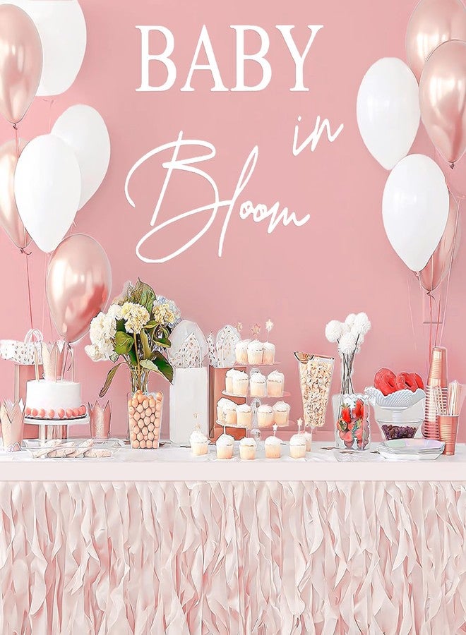 LACEVINE Baby in Bloom Decal Sign Baby Shower Arch Sticker Gender Reveal Party Backdrop Decal Sign Ideal for Arch Backdrop Wall or Any Smooth Surface Decorations (White) - Image 3
