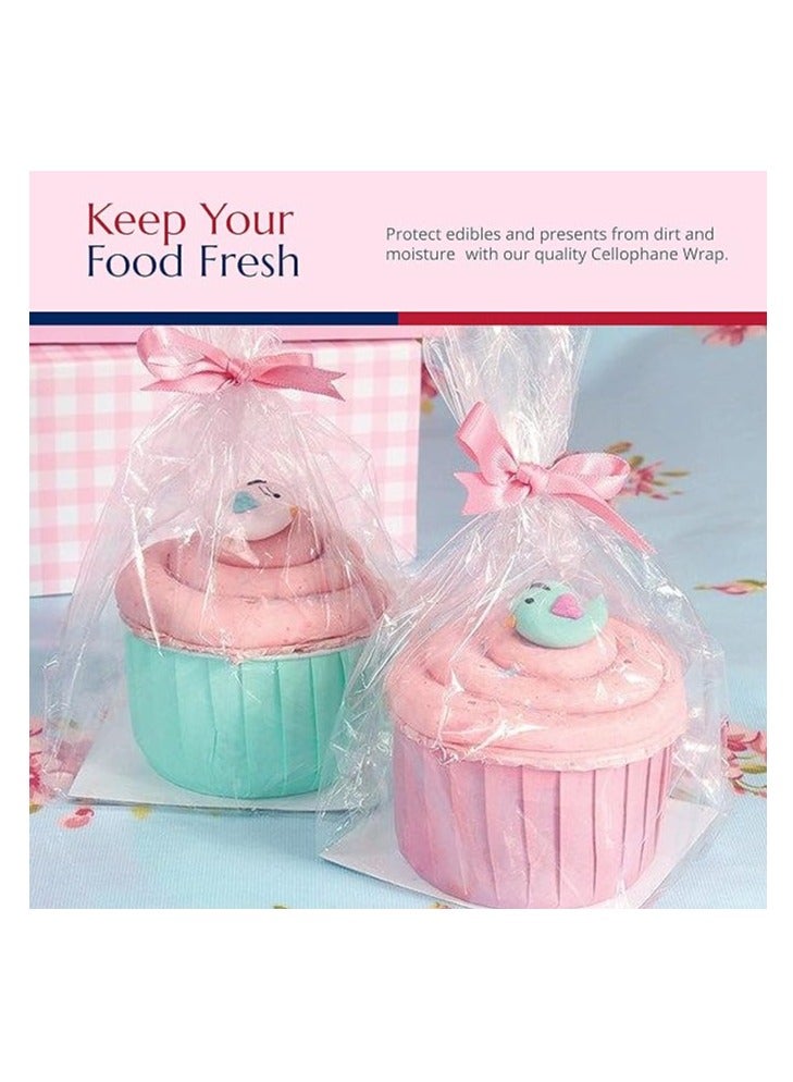 Terabyte Clear Cellophane Wrap Roll 16" x 100' 3 Mil Thick Cellophane For Gift Basket, Birthday, Mother's Day Gift Treats Goodie Wrapping Craft Flower Bouquet Plastic (Clear, 100ft (16in Width)) - Image 4