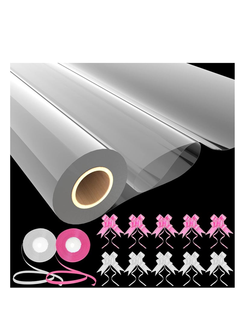 Terabyte Clear Cellophane Wrap Roll 16" x 100' 3 Mil Thick Cellophane For Gift Basket, Birthday, Mother's Day Gift Treats Goodie Wrapping Craft Flower Bouquet Plastic (Clear, 100ft (16in Width)) - Image 5