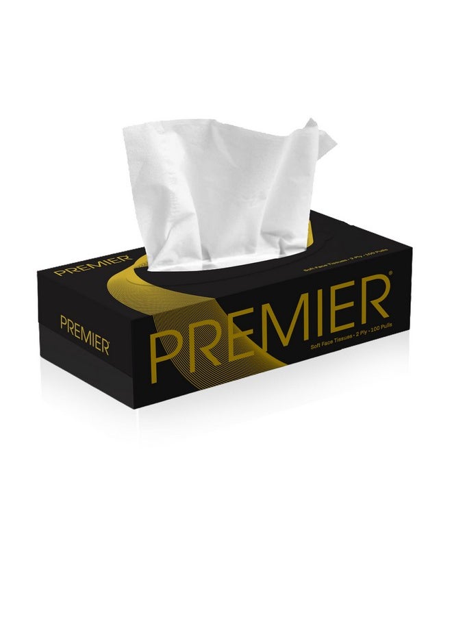 Premier Box Face Tissue Papers 100 Pulls 2Ply (Pack Of 8, 800 Pulls,1600 Sheets) In Safe Cartoon Packaging  - Image 2