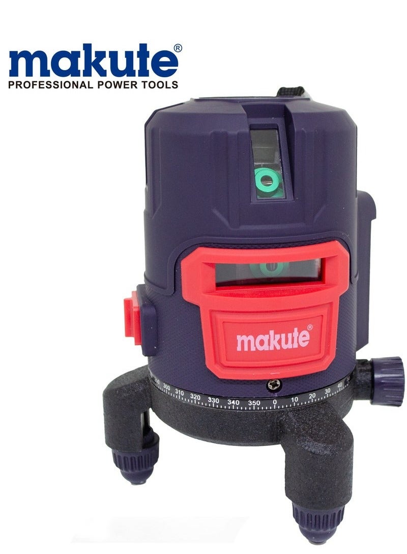 makute 3 Line Green Laser Level, with 2 Batteries  - Image 1