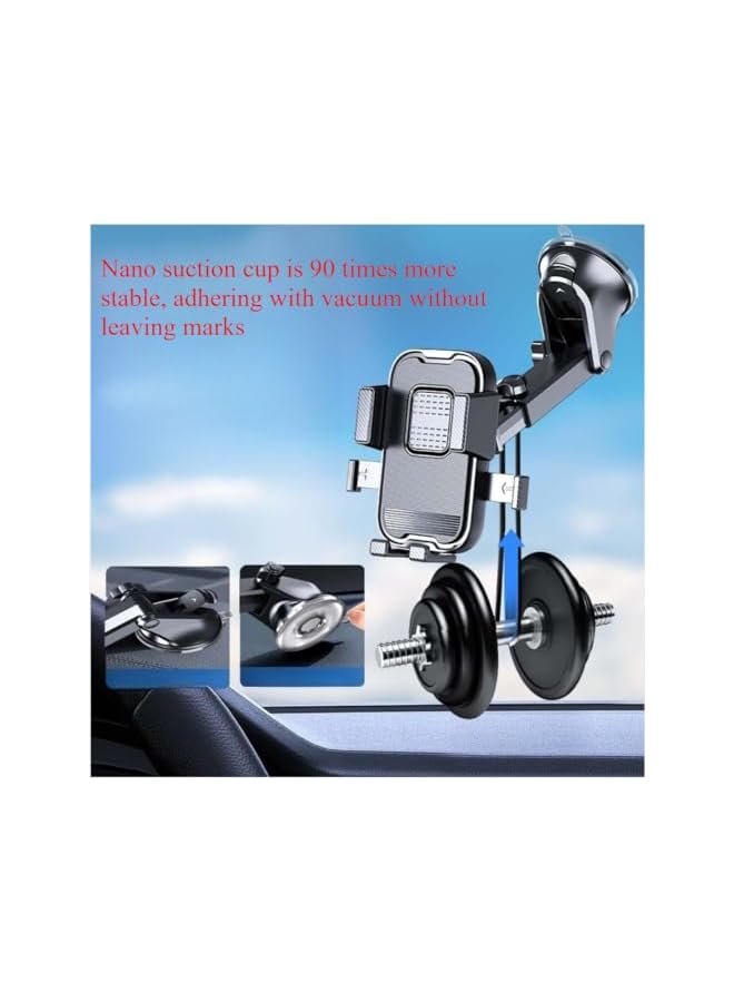 S-TOP Car Phone Holder Mount,Adjustable Arm,[Upgraded 4-in-1 Dashboard/Air Vent/Windscreen], [One-button Release],Hook Mobile Holder,Compatible with All iPhone & Android，Red - Image 4