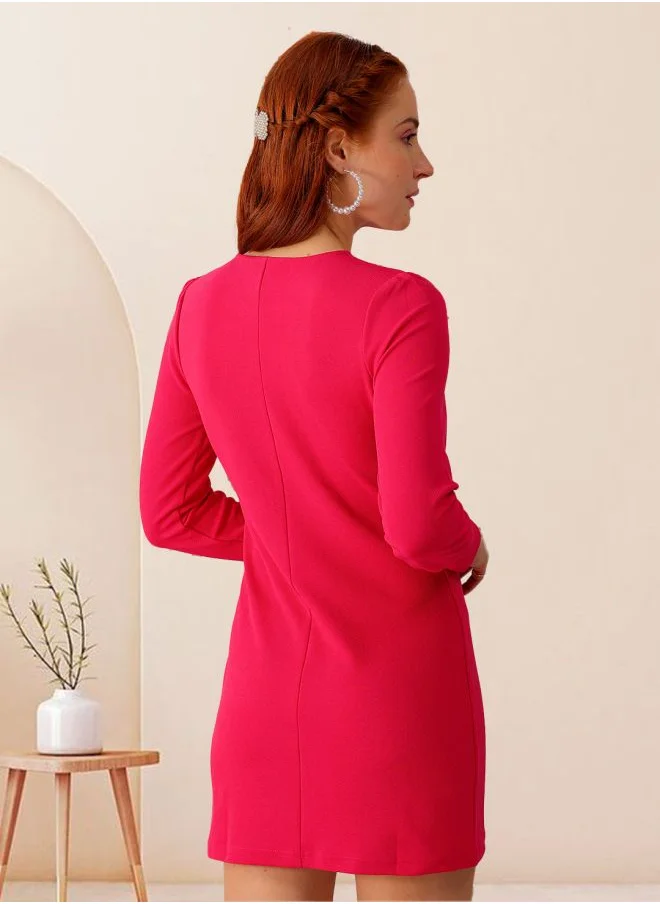 Freehand Women Fitted Party Wear Textured Cut Out Dress