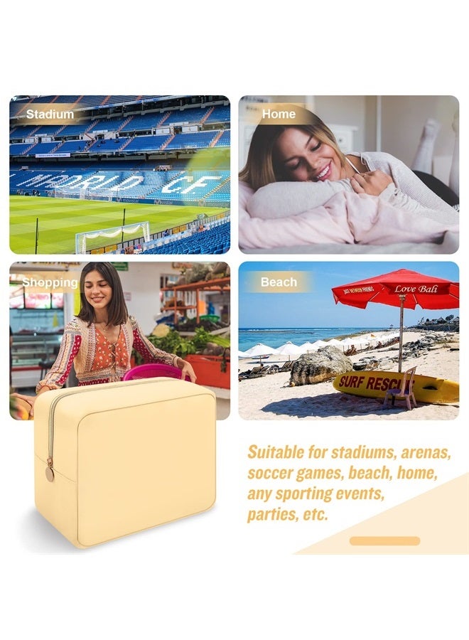 Iqimott Nylon Large Makeup Bag Travel Pouch, Preppy Big Cosmetic Bag Makeup Organizer Nylon Large Capacity Toiletry Bag, Waterproof Large Zipper Pouch Storage Bag for Women Girls Teens(Black) - Image 5