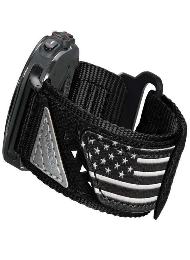 ULTIMAL Band Compatible with Samsung Galaxy Watch Ultra 47mm(2024/2025) band for Men Women, 47mm Nylon Sport Breathable Replacement Strap for Galaxy Watch Ultra (USA FLAG BLACK, L) - Image 1