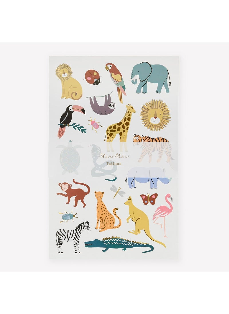 Meri Meri - Meri Meri Wild Animals Tattoo Sheets (Pack of 2) - Image 1