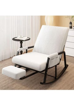 HAOWINS-PAN Home Lazy Sofa Chair, Recliner Rocking Chair, Adjustable Casual Living Room Bedroom Balcony Leisure Chair (White)  - Image 1
