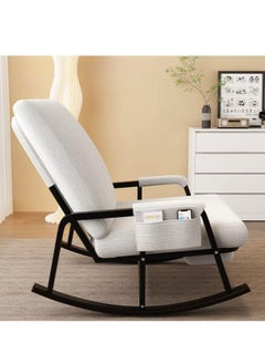 HAOWINS-PAN Home Lazy Sofa Chair, Recliner Rocking Chair, Adjustable Casual Living Room Bedroom Balcony Leisure Chair (White)  - Image 5