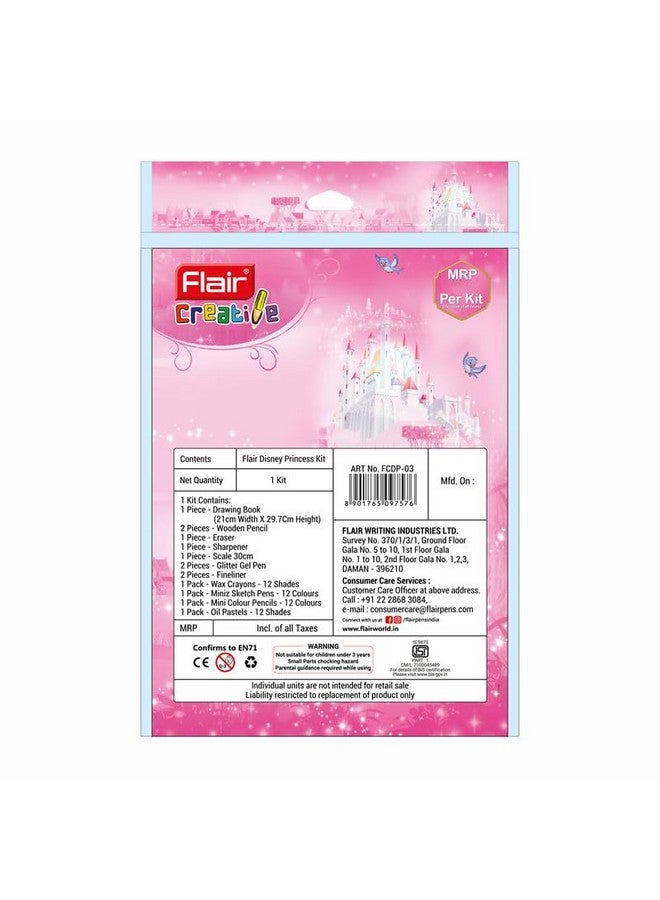 Flair Flair Creative Series Disney Princess Stationery Kit | Combination of 58 Assorted Items | Smart Kit for Your Creative Need & Fun Learning | Ideal Gift Set for Kids | Pack of 1 - Image 2