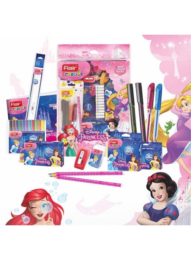 Flair Flair Creative Series Disney Princess Stationery Kit | Combination of 58 Assorted Items | Smart Kit for Your Creative Need & Fun Learning | Ideal Gift Set for Kids | Pack of 1 - Image 4
