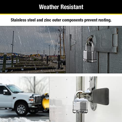 Master Lock M5XT Magnum Heavy Duty Outdoor Padlock with Key, 2 Pack Keyed-Alike - Image 4