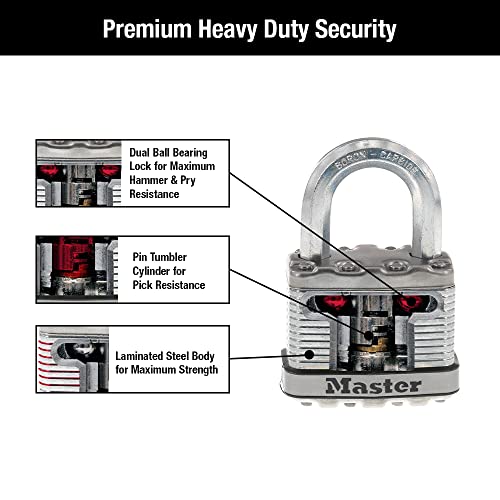 Master Lock M5XT Magnum Heavy Duty Outdoor Padlock with Key, 2 Pack Keyed-Alike - Image 5