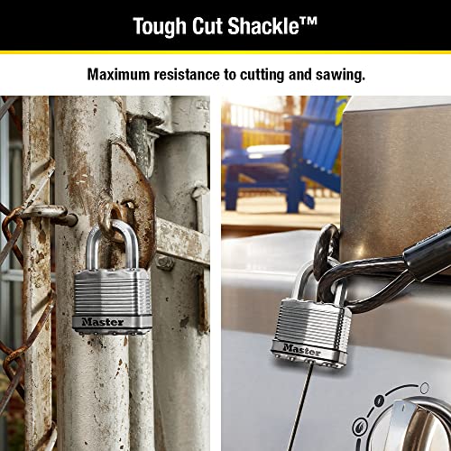 Master Lock M5XT Magnum Heavy Duty Outdoor Padlock with Key, 2 Pack Keyed-Alike - Image 3