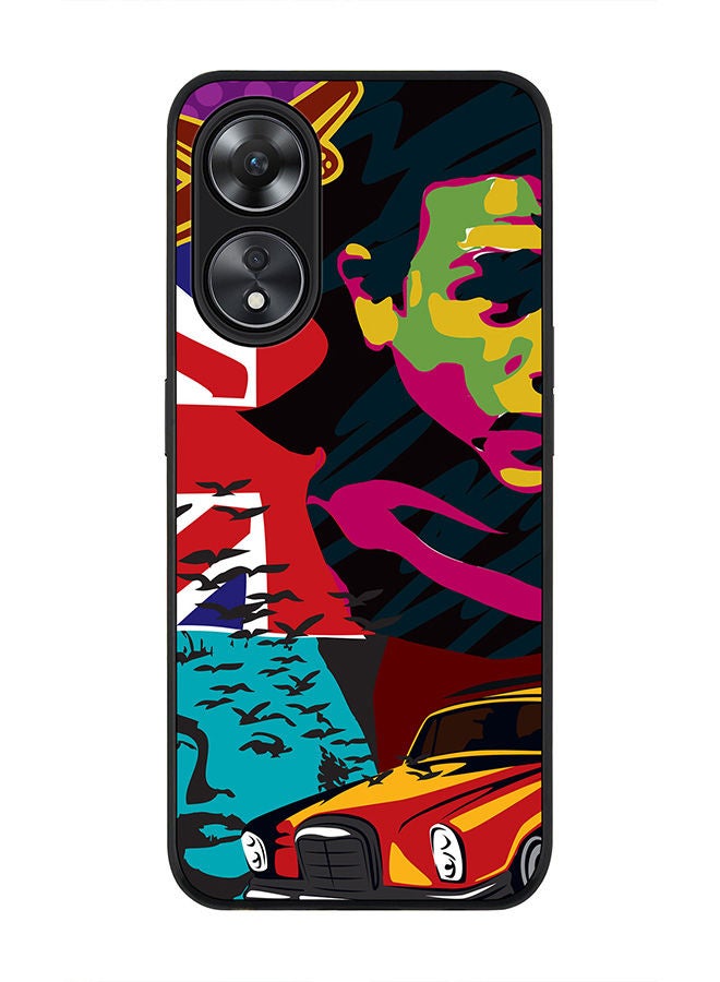 Stylizedd Rugged Black edge case for Oppo A78 5G / Oppo A58 5G Slim fit Soft Case Flexible Rubber Edges Anti Drop TPU Gel Thin Cover -  Retro Spy - Image 1