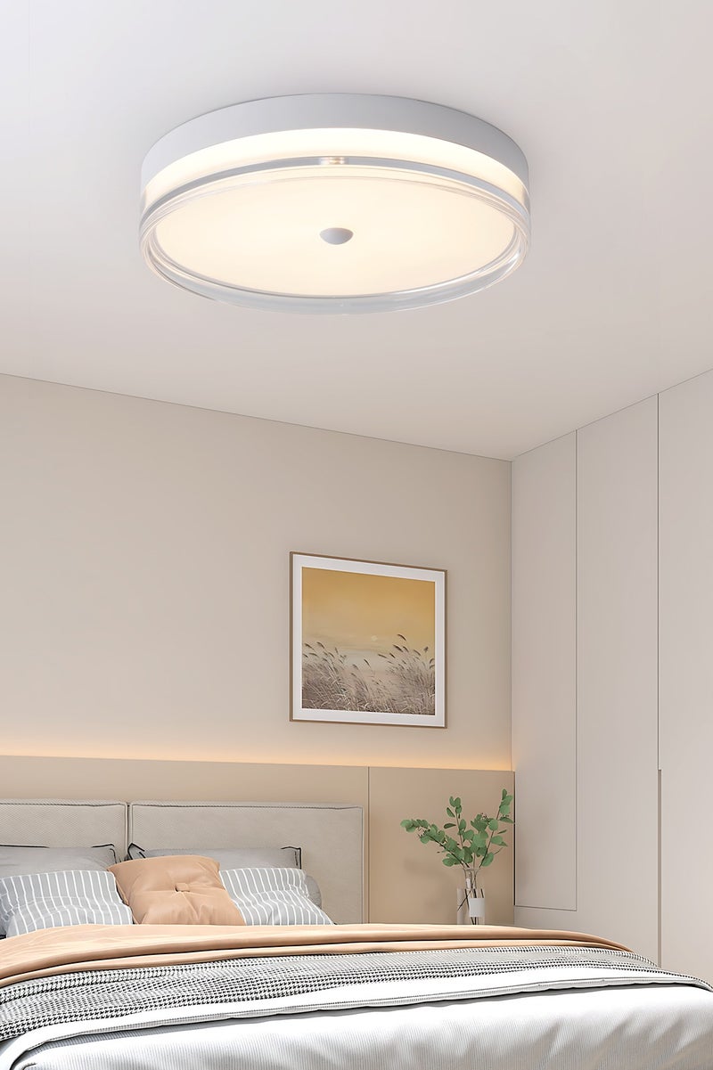 YATAI LIGHTING Modern White LED Ceiling Light – 48W Modern Round Fixture with Remote Dimming, Wood-Grain Finish for Bedroom & Living Room,50cm - Image 5