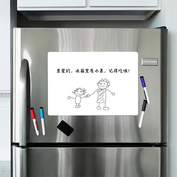 Rangoli Vinyl, Magnetic White Board Planner Sheet (23x30cm, Landscape) with Marker Pen - Dry Erase Flexible Writing Film for Kitchen Fridge/Office Godrej/Metal Wardrobe - Image 5