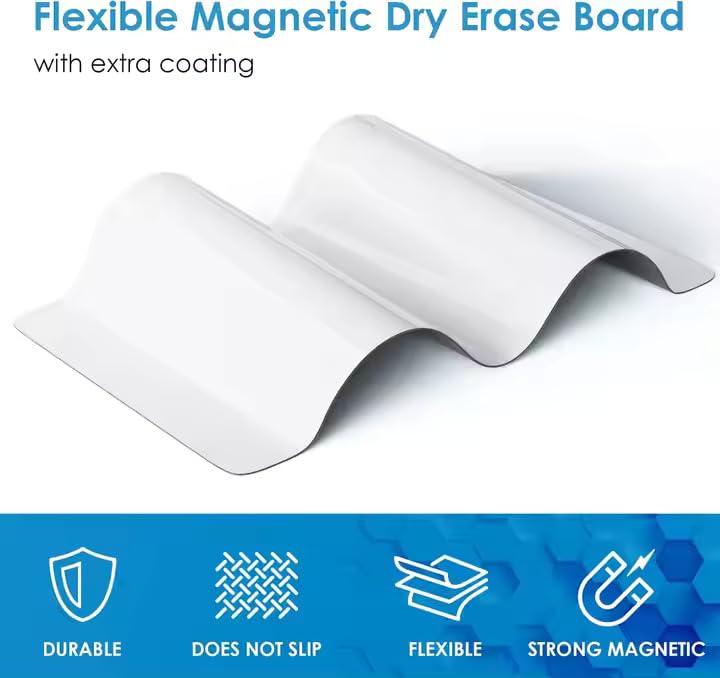 Rangoli Vinyl, Magnetic White Board Planner Sheet (23x30cm, Landscape) with Marker Pen - Dry Erase Flexible Writing Film for Kitchen Fridge/Office Godrej/Metal Wardrobe - Image 3