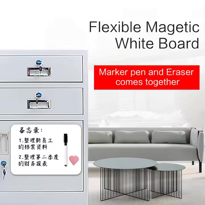 Rangoli Vinyl, Magnetic White Board Planner Sheet (23x30cm, Landscape) with Marker Pen - Dry Erase Flexible Writing Film for Kitchen Fridge/Office Godrej/Metal Wardrobe - Image 4