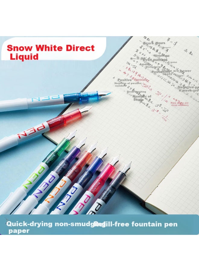 Snowhite حبر قابلة لإعادة التعبئة خرطوشة نافورة قلم لثالث الصف الابتدائي الطلاب ممارسة الخط مجلة الرسم outlining الفن قلم EF ريشة ملونة 8pcs/حقيبة FP10 - Image 1