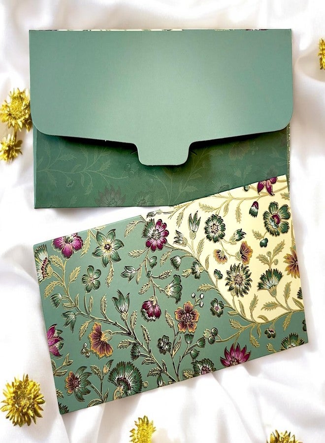 LIFAFEWALA Premium & Exclusive Small Floral Design Money and Shagun Envelopes for Wedding,Birthday,Gifting |Matte Finish| |Pack of 10| (Gold Foil) - Image 1