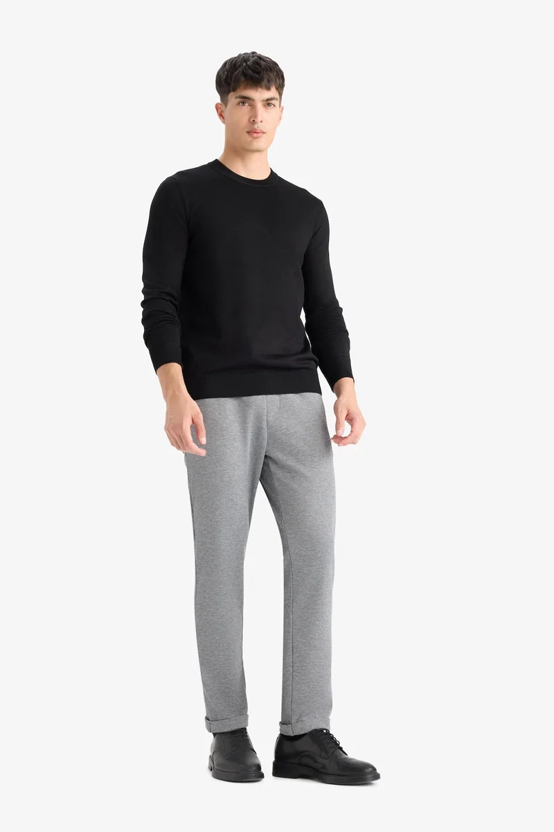Jogger Fit Crop Elastic Waist Cotton Trousers