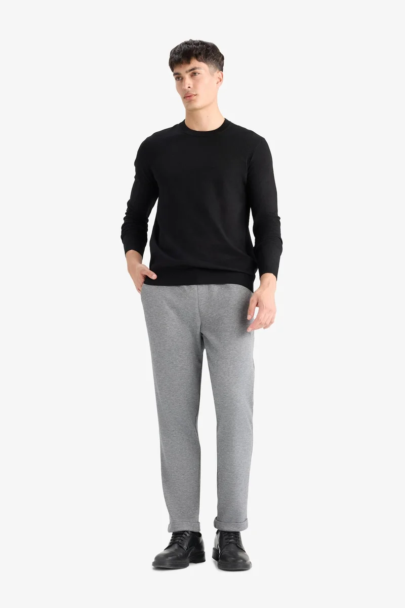 Defacto  Jogger Fit Crop Elastic Waist Cotton Trousers for Men | Best Price UAE