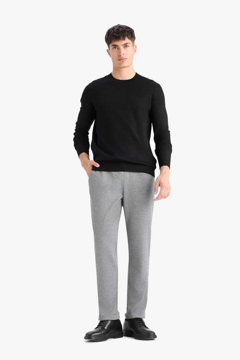 Defacto  Jogger Fit Crop Elastic Waist Cotton Trousers for Men | Best Price UAE