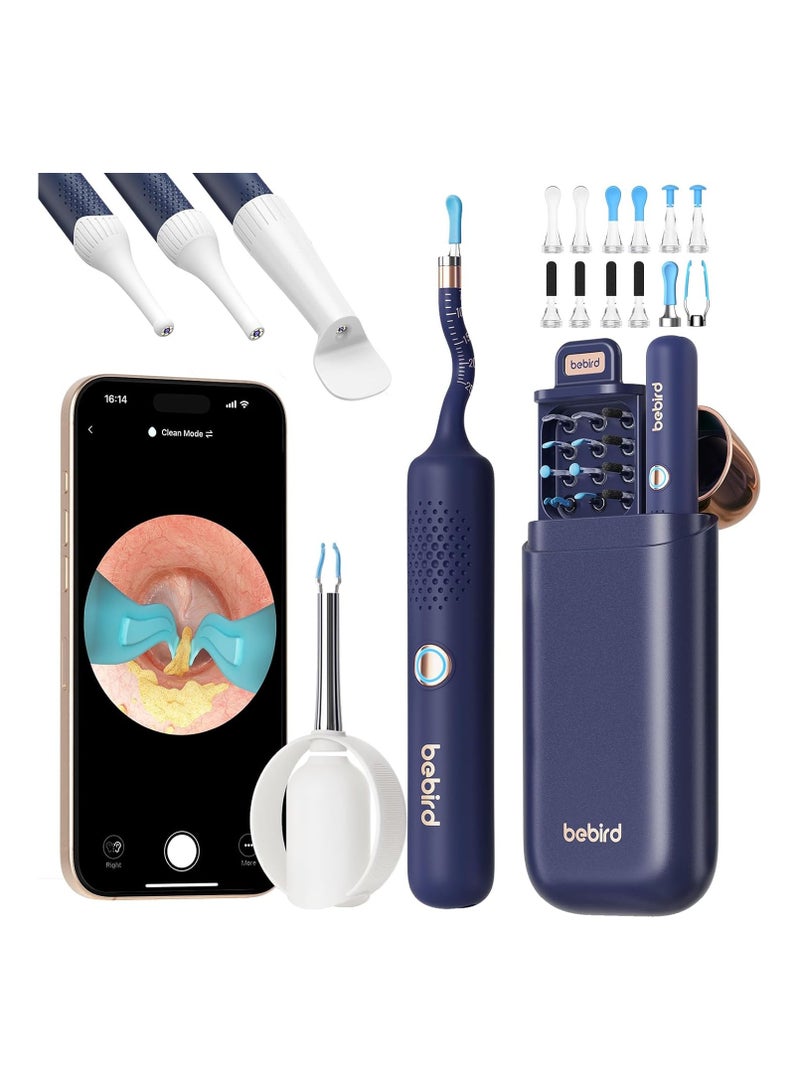 Bebird Ear Wax Removal Tool Camera & Light, Visual Earwax Cleaner with Cleaning Kit As Spade/Spoon/Picker/Tweezers Clean Ears for Family, Ear-Scope Wireless WiFi Connect (Dark Blue) - Image 1