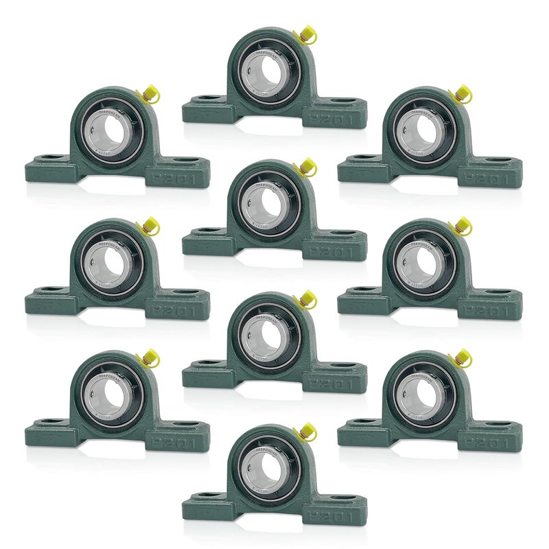 DEEPDREAM 10Pcs UCP201-8 Pillow Block Bearing with 1/2" Bore Mounted Pillow Block Bearings Chrome Steel Bearings Self-Alignment - Image 1