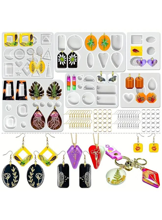 86 قطعة مجموعة أدوات صنع المجوهرات DIY مع قوالب السيليكون وأدوات حرف الإيبوكسي راتنج - Image 1