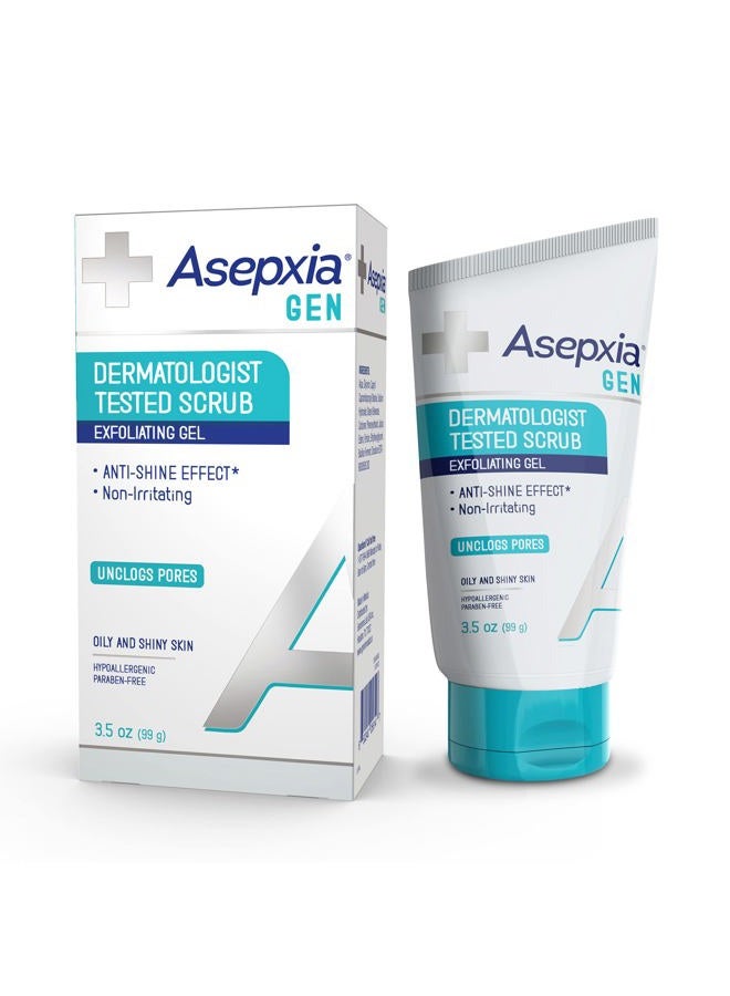 Asepxia GEN Facial Exfoliating Scrub Gel for Oily Skin with Anti-Brightness Effect, 3.5 Ounce - Image 1