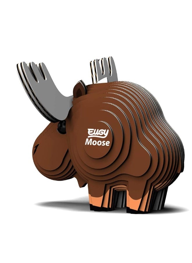 Eugy Moose 3D Puzzle, 24 Piece Eco-Friendly Educational Toy Puzzles for Boys, Girls & Kids Ages 6+ - Image 1